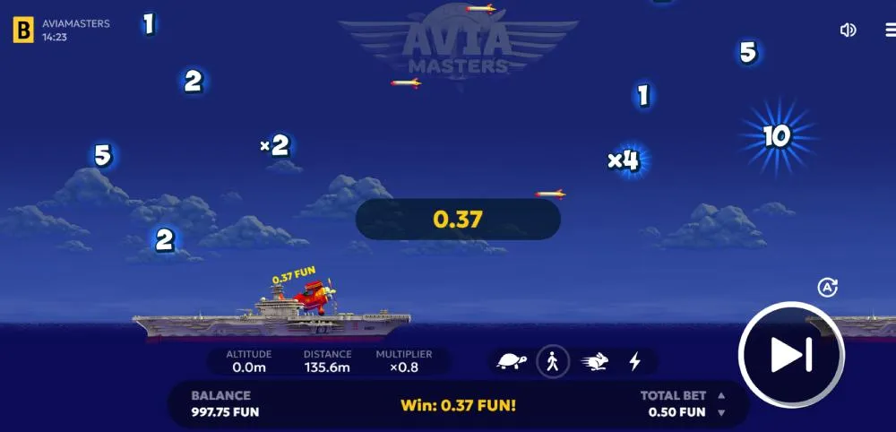 Kostenloser Modus von Aviamasters BGaming